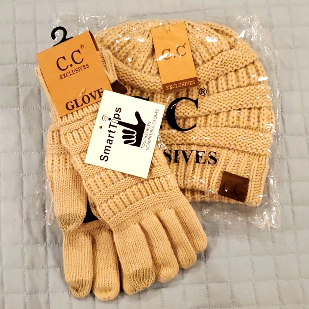 C.C. beanie and gloves set